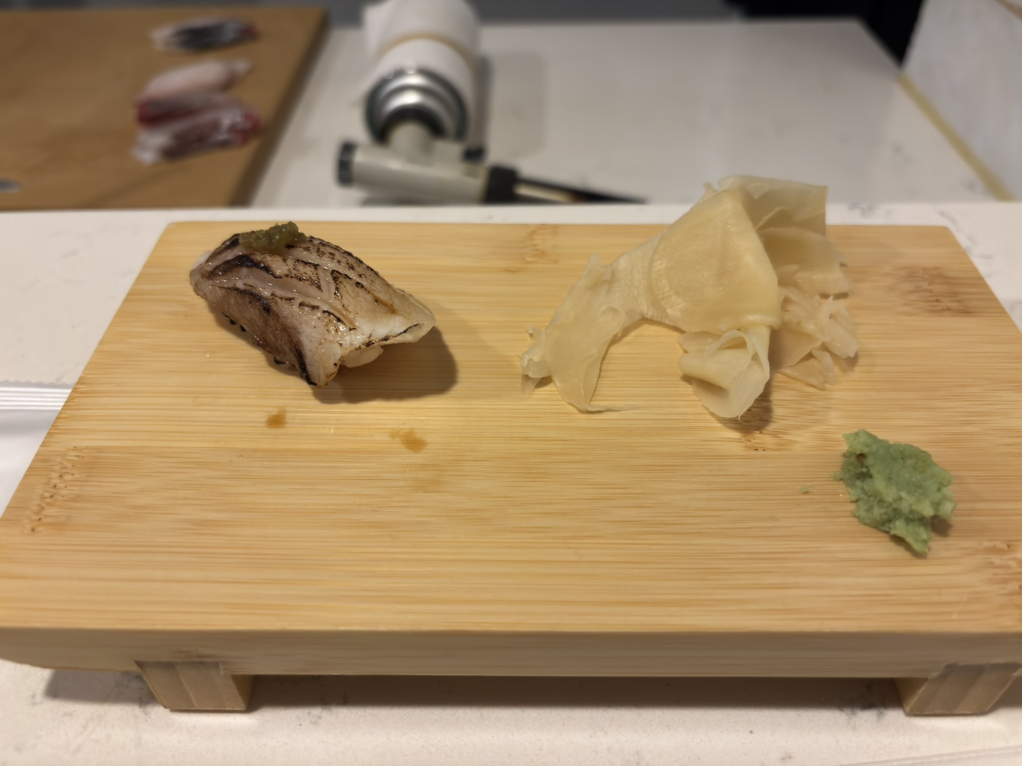 Gindara nigiri with Yuzu Pepper at Shinzo Omakase