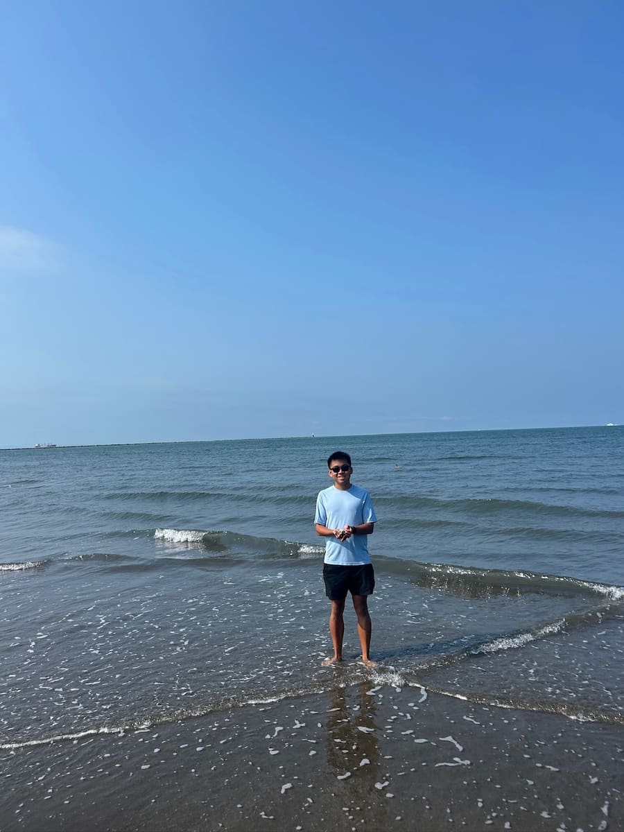 Standing in the water at White Rock Beach