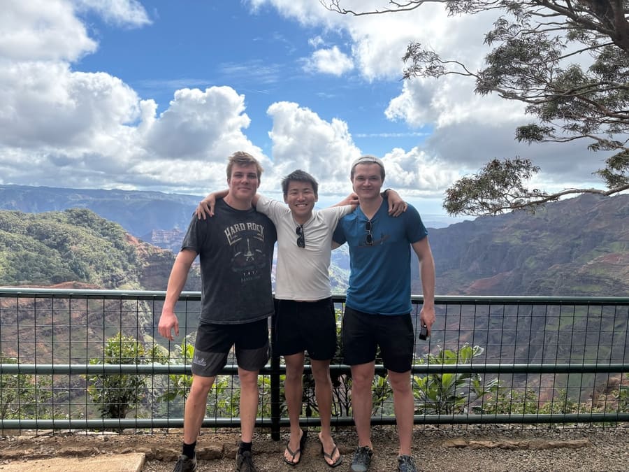 Friends at a Waimea Canyon overlook