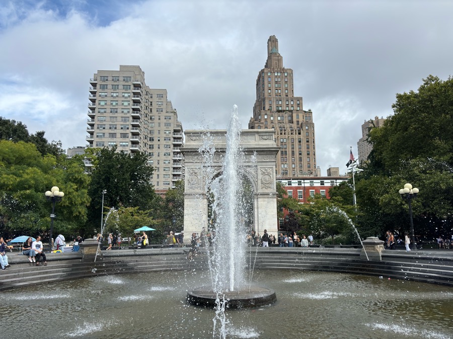 Washington Square Park fountain and arch