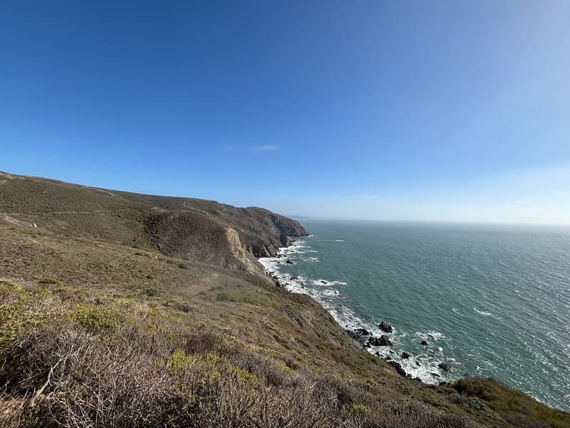 Rocky Marin Headlands coastline above the Pacific Ocean