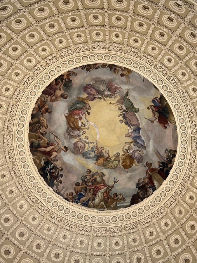 Painted dome inside the United States Capitol