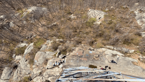 Panoramic view from the Beacon fire tower down to the Hudson River